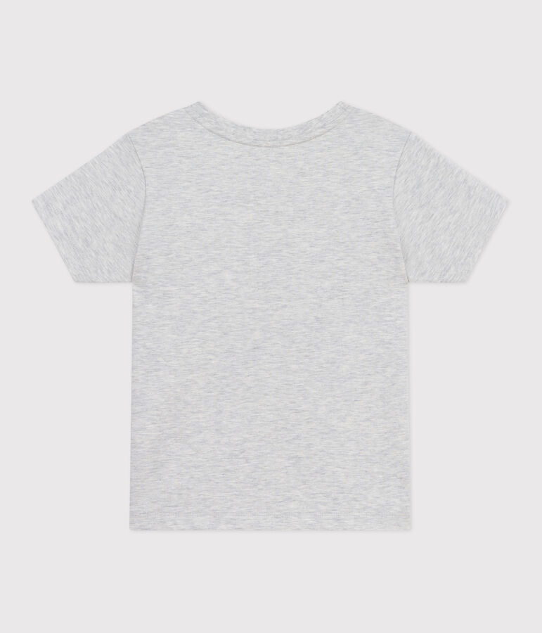 Children's short-sleeved printed cotton T-shirt grey