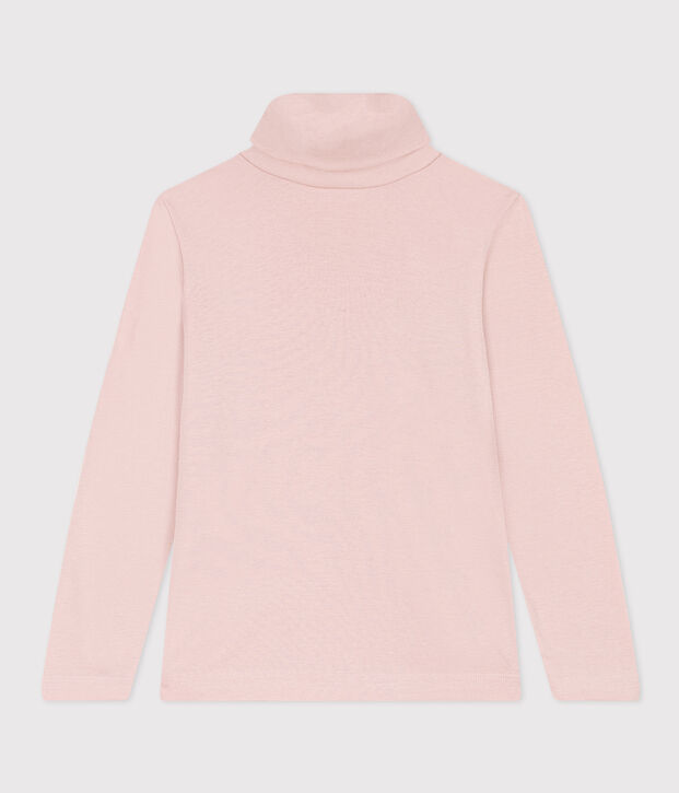 Cotton roll neck top for girls or boys pink