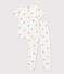 Children's printed cotton pyjamas with short sleeves and long legs white/multicolor