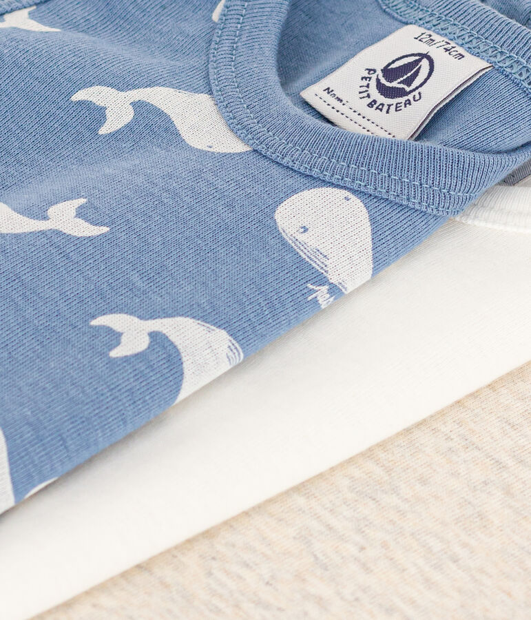 Babies' Sleeveless Cotton Whale Bodysuits - 3-Pack multicolor