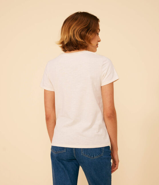 Women's The Straight Round-Neck Cotton T-Shirt AVALANCHE Ecru