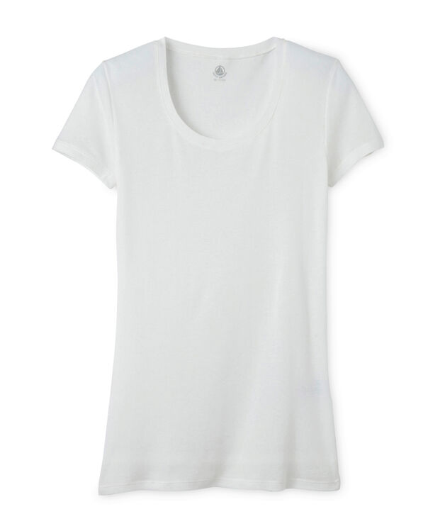 Women's light cotton tee Lait white