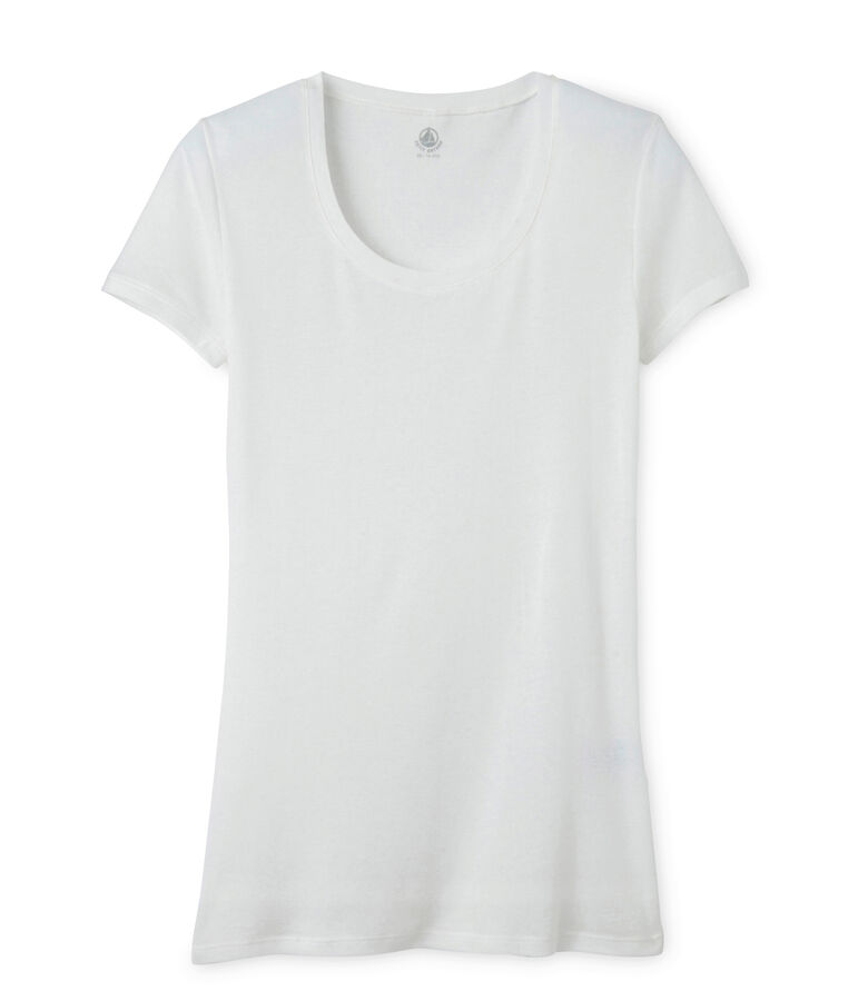 Women's light cotton tee Lait white