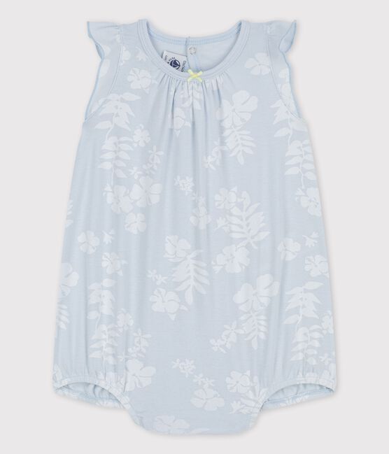 Babies' Hawaiian Themed Cotton Playsuit PLEINAIR /MARSHMALLOW