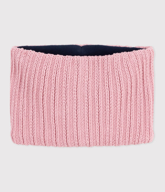 Children's fleece-lined knitted snood CHARME pink