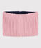 Children's fleece-lined knitted snood CHARME pink