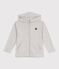 Children's plain cotton zip-up hoodie BELUGA CHINE grey