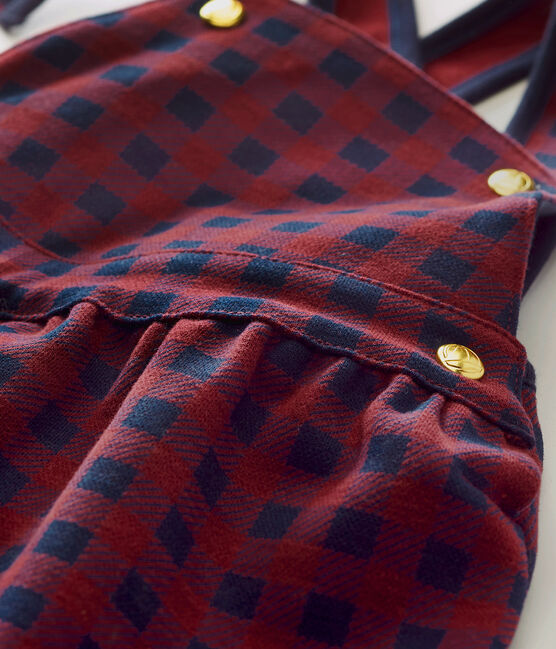 Baby girl's gingham dress OGRE red/SMOKING blue