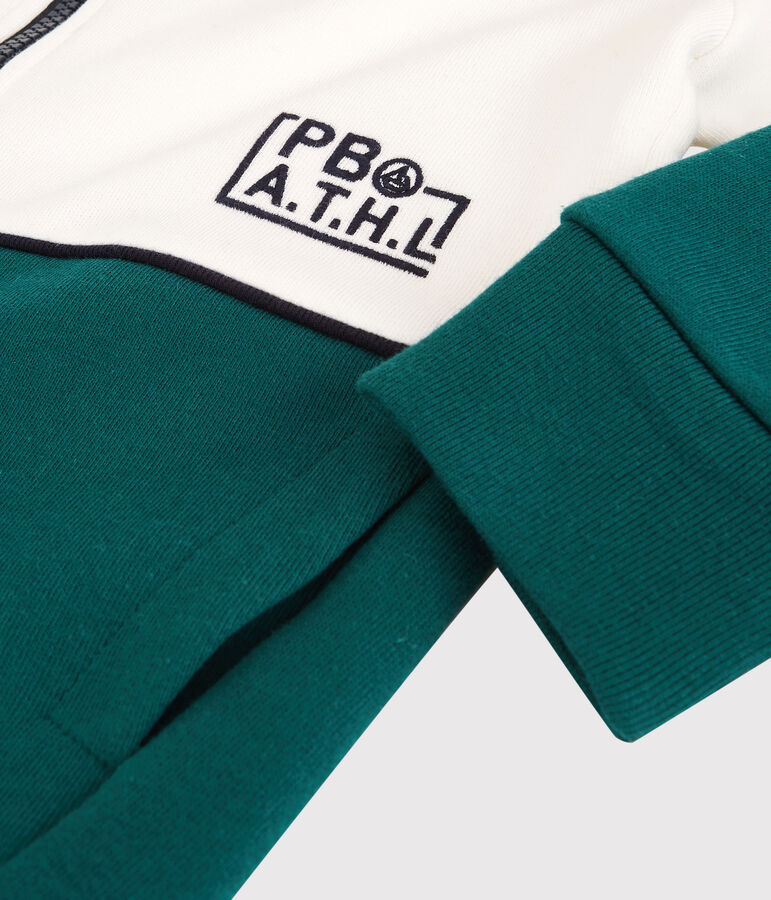 Boys' Fleece Hoodie white/green