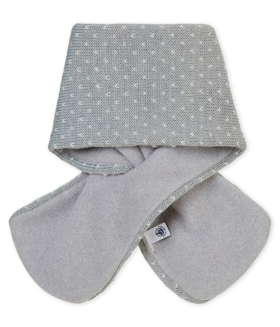 Mixed baby's jacquard scarf SUBWAY grey/MARSHMALLOW white