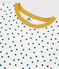 Women's Spotted Round-Neck Cotton T-Shirt MARSHMALLOW white/MALLARD