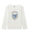 Boy's long-sleeved screen print tee COQUILLE beige