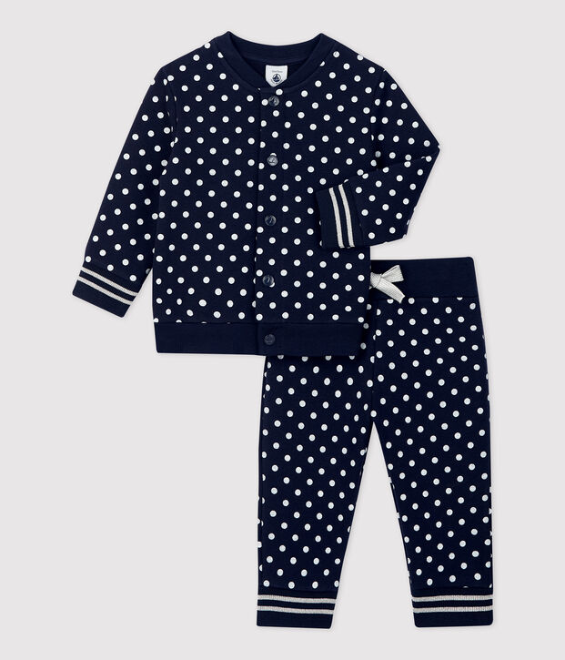 Babies' Fleece Tracksuit blue/white