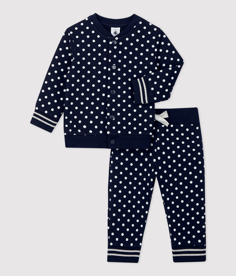 Babies' Fleece Tracksuit blue/white