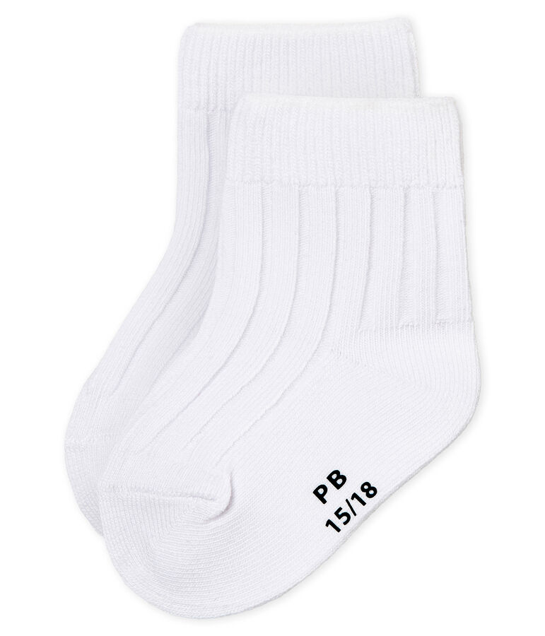 Unisex baby socks white