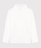 Children's plain cotton rollneck top MARSHMALLOW white