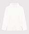 Children's plain cotton rollneck top white