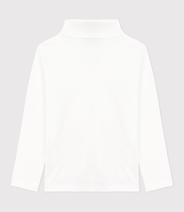 Children's plain cotton rollneck top white
