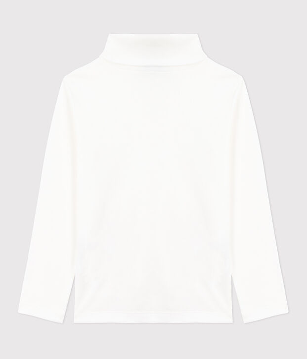 Children's plain cotton rollneck top white