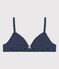 Girls' Spotted Cotton and Elastane Padded Bra MEDIEVAL blue/MARSHMALLOW white