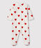 Baby Red Heart Ribbed Sleepsuit MARSHMALLOW white/TERKUIT red