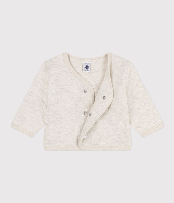 Babies' Quilted Tube Knit Cardigan MONTELIMAR CHINE beige