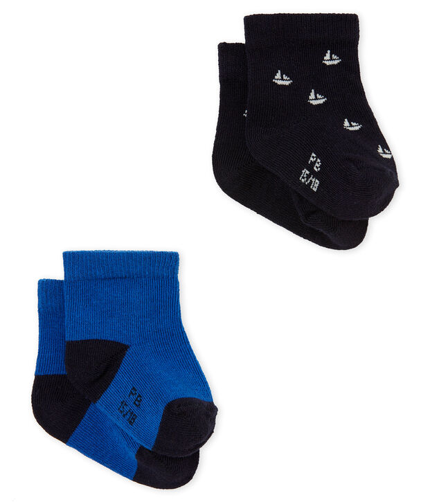 Set of 2 pairs of baby boy's socks multicolor