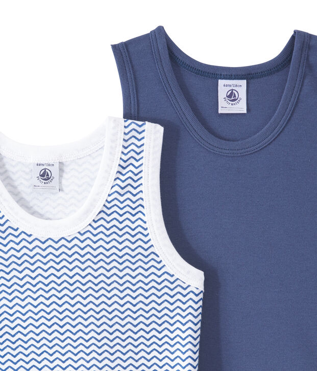 Set of 2 boys' tank tops white
