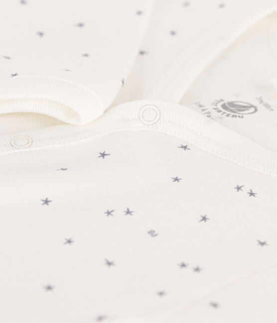 Starry Cotton sleepsuit MARSHMALLOW white/GRIS grey