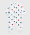 Babies' winter onesie in heart-print fleece MARSHMALLOW white/MULTICO white