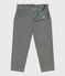 Girl's straight fit trousers in soft velvet THUYA green