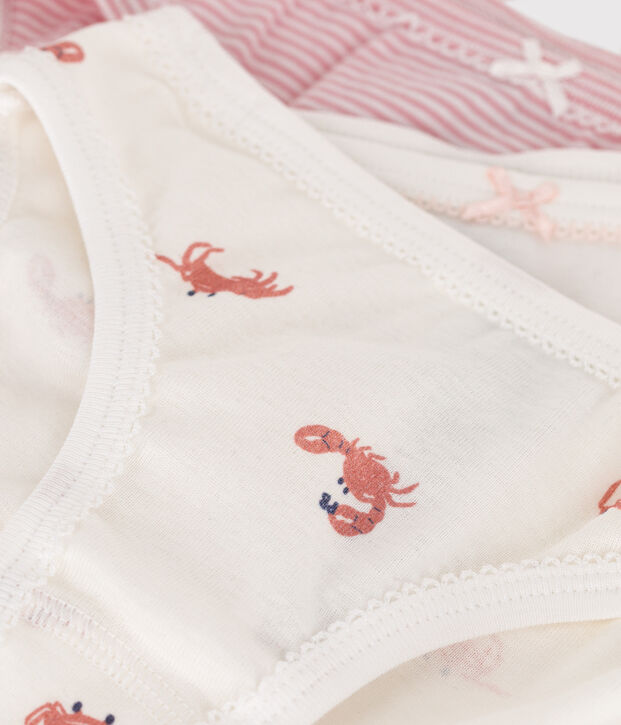 Children's crab-print cotton pants - 3-Pack multicolor