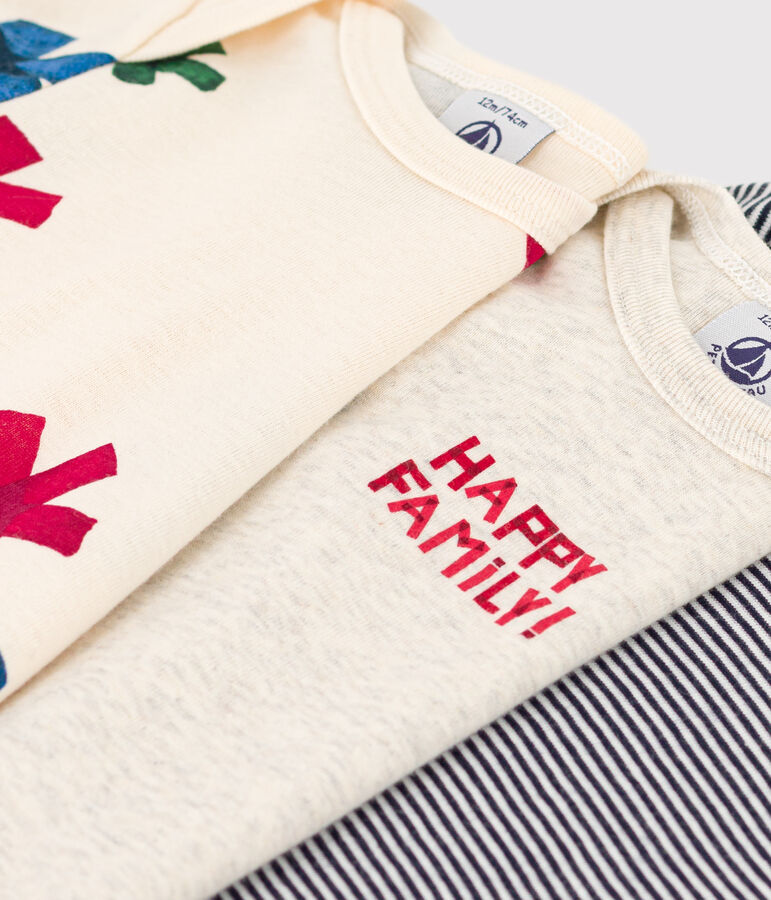 Babies' Starry Long-Sleeved Cotton Bodysuits - 3-Pack multicolor