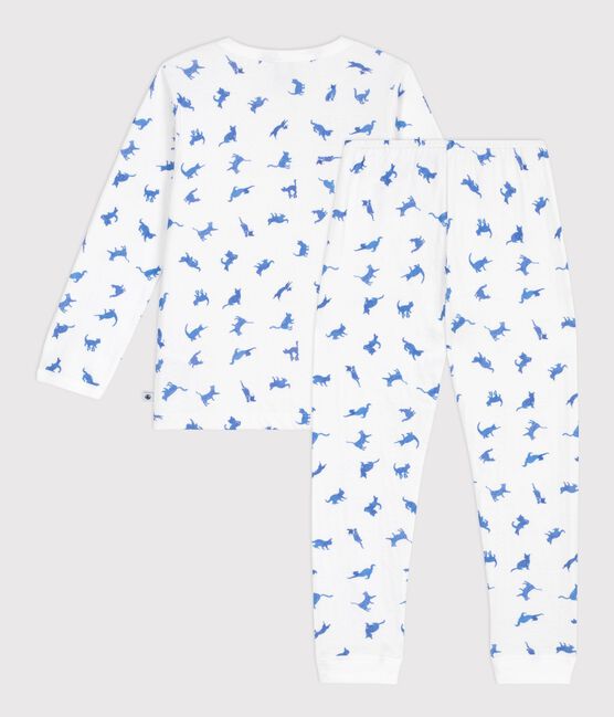 Children's cat print cotton pyjamas MARSHMALLOW white/MULTICO white