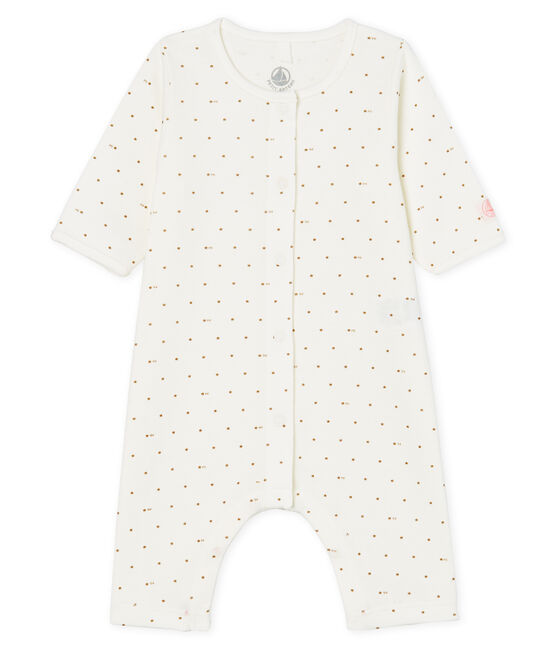 Babies' Footless Ribbed Sleepsuit MARSHMALLOW white/GRETEL pink/MULTICO