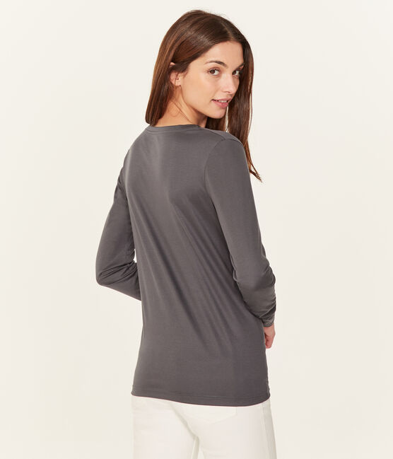 Women's long-sleeved sea island cotton t-shirt MAKI grey