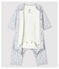 Babies' Footless Organic Cotton Bodyjama POUSSIERE grey/MARSHMALLOW white
