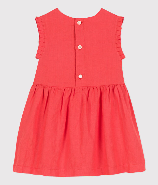 Babies' Sleeveless Linen Dress orange