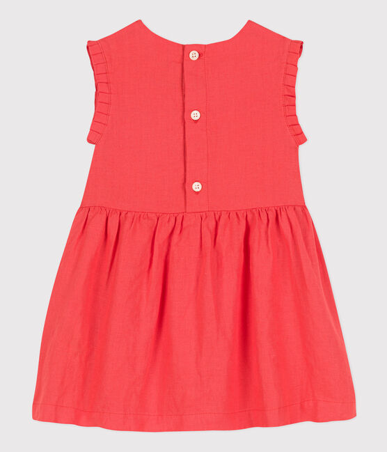Babies' Sleeveless Linen Dress JUPITER orange