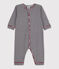 Babies' Striped Footless Cotton Sleepsuit SMOKING blue/MARSHMALLOW white