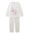 Girl's terry velour pyjamas with motif LAIT white/OR yellow