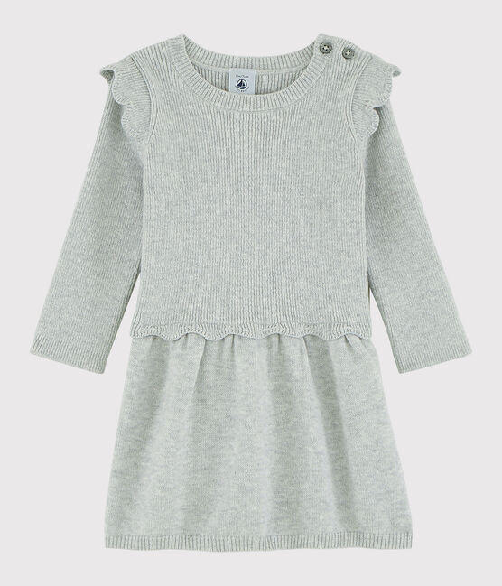 Baby girl's cotton and wool dress BELUGA CHINE grey