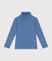 Cotton roll neck top for girls or boys BEACH blue
