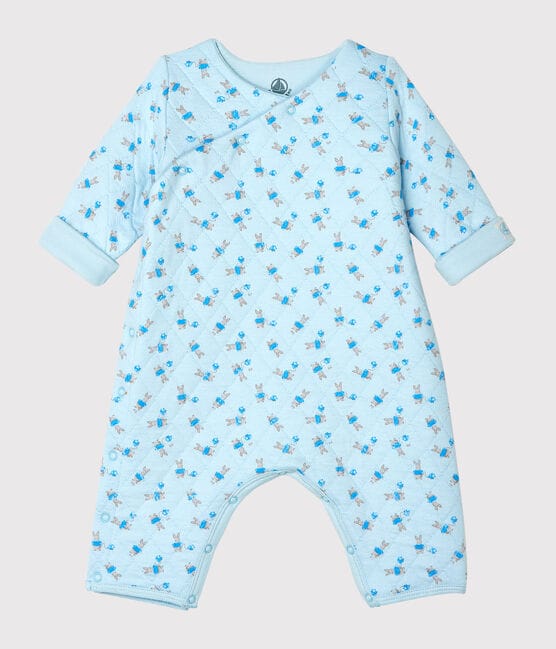 Unisex Baby's Long Tube Knit Bodysuit FRAICHEUR blue/MULTICO white