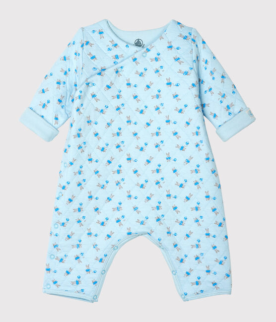 Unisex Baby's Long Tube Knit Bodysuit FRAICHEUR blue/MULTICO white