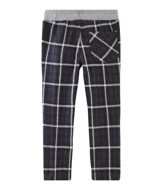 Boys' Checked Knit Trousers CITY black/SMOKING blue/MARSHMALLOW