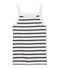 Girls' vest top COQUILLE beige/SMOKING blue