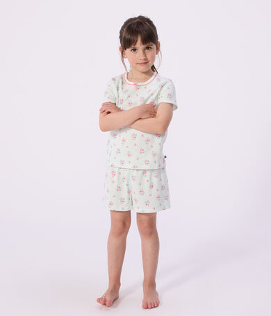 Children's floral print short cotton pyjamas