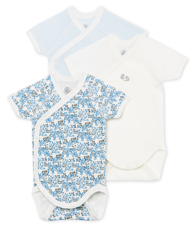 Short-sleeved newborn bodysuit - Set of 3 multicolor