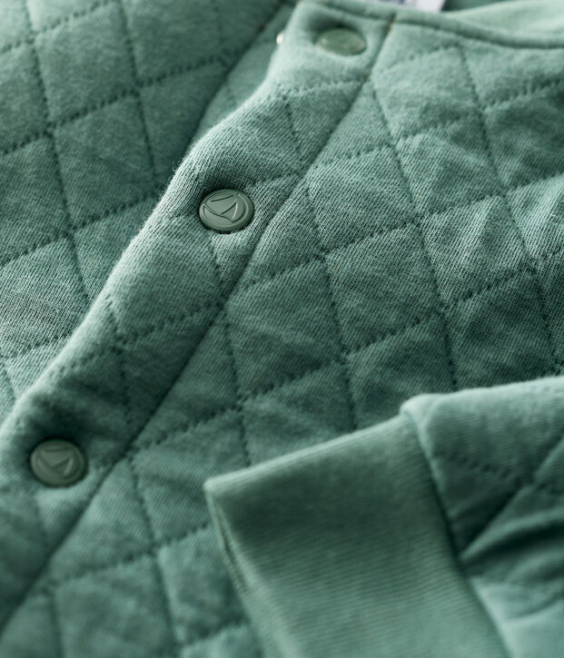 Boys' Tube Knit Baseball Jacket Style Cardigan green